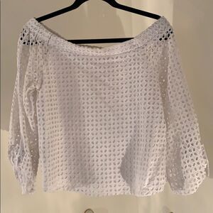 White Eyelet off the shoulder top